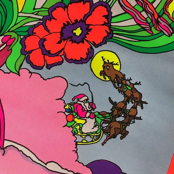 ECOLOGY Psychedelic Blacklight VINTAGE BLACK LIGHT POSTER PRINT 1969 - Picture 5 of 12